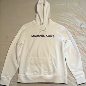 NEW Mens LARGE Michael Kors Embroidered Logo White
Fleece Pullover Hoodie